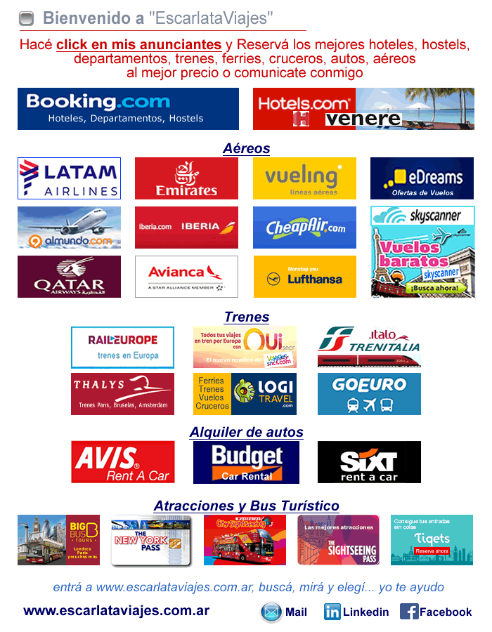 entr a www.escarlataviajes.com.ar, busc, mir y eleg... yo te ayudo
